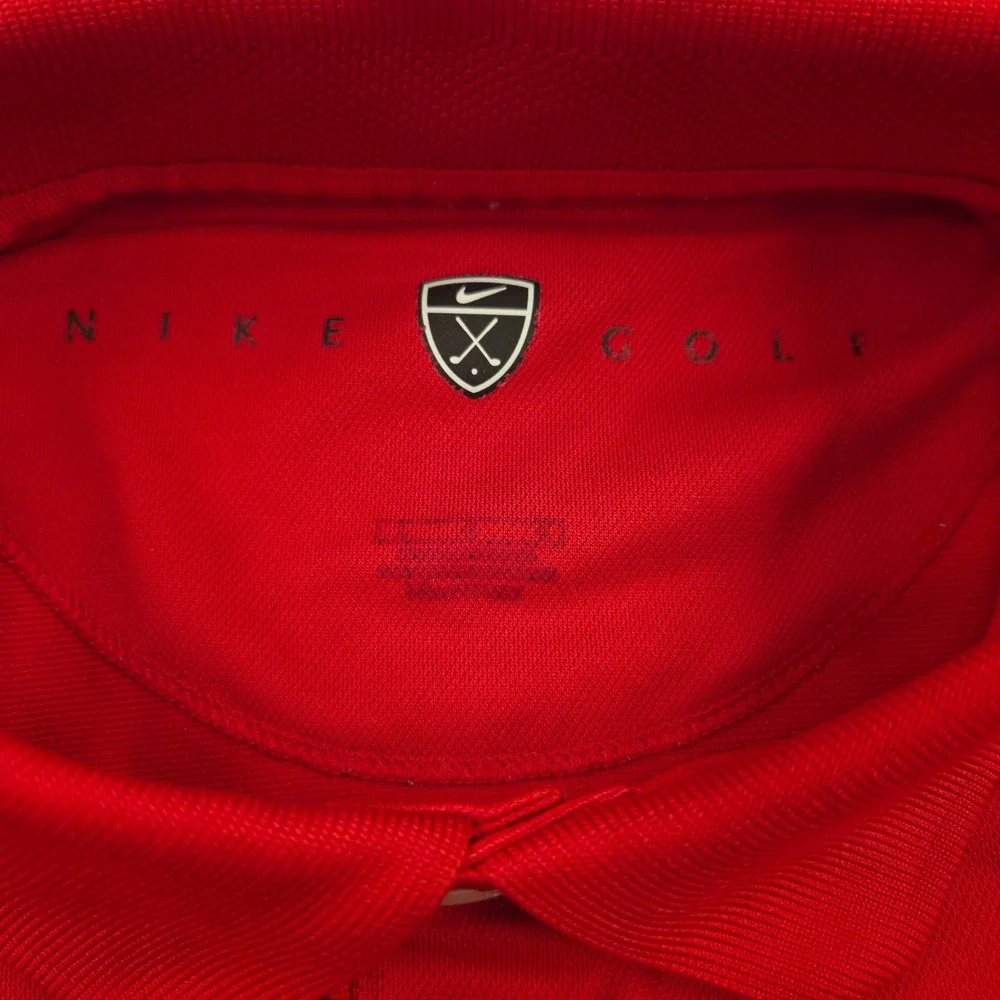 Nike‎ Golf Dri-FIT Short Sleeve Polo Shirt Solid Red Mens Large